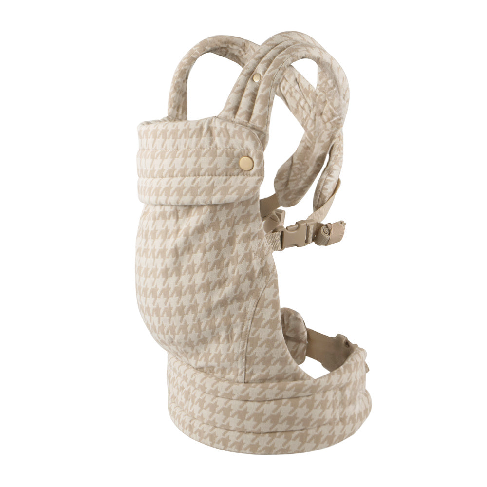 Nest Blanche Baby Carrier for Newborns to Toddlers,Cozy Houndstooth Wrap with Lumbar Support,Soft Cotton Fabric, 7-35lbs Adjustable Fit