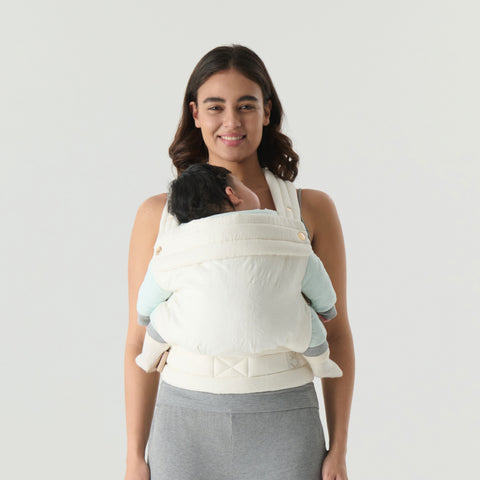 NEST BLANCHE Baby Carrier – Soft Cotton Linen Blend with Magnolia Jacquard Design, Adjustable and Ergonomic for Newborns and Toddlers