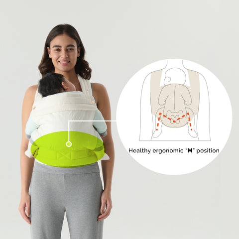NEST BLANCHE Baby Carrier – Soft Cotton Linen Blend with Magnolia Jacquard Design, Adjustable and Ergonomic for Newborns and Toddlers