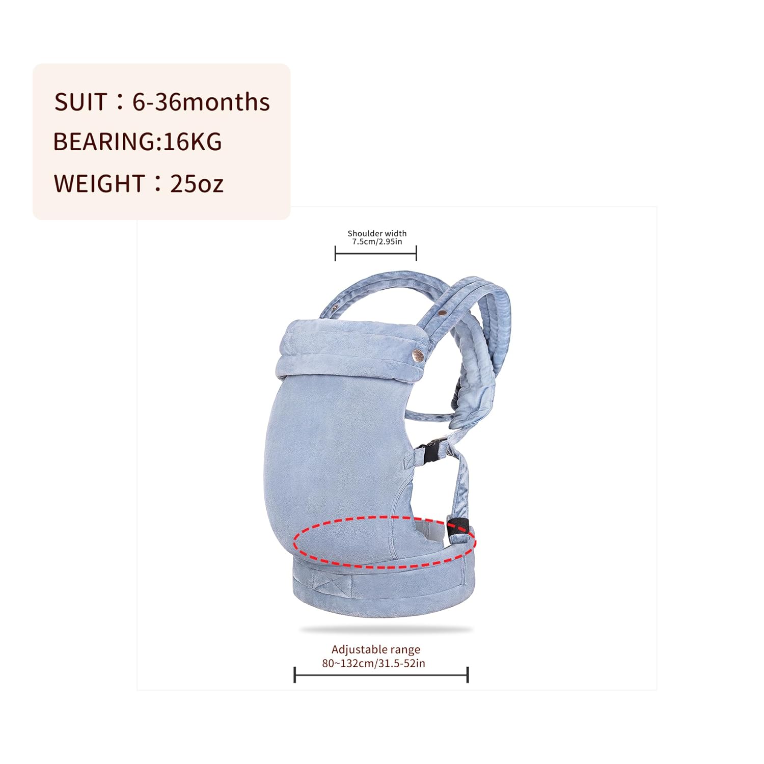 Baby Carrier for Newborn to Toddler, 7-35 lbs Weight Capacity